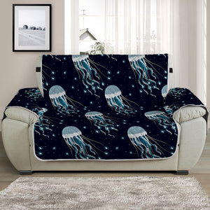 Glowing Jellyfish Pattern Print Half Sofa Protector