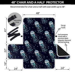 Glowing Jellyfish Pattern Print Half Sofa Protector