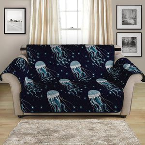 Glowing Jellyfish Pattern Print Loveseat Protector