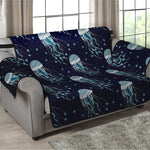 Glowing Jellyfish Pattern Print Loveseat Protector