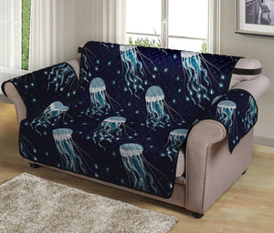 Glowing Jellyfish Pattern Print Loveseat Protector