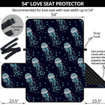 Glowing Jellyfish Pattern Print Loveseat Protector