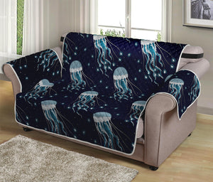 Glowing Jellyfish Pattern Print Loveseat Protector