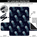 Glowing Jellyfish Pattern Print Loveseat Protector