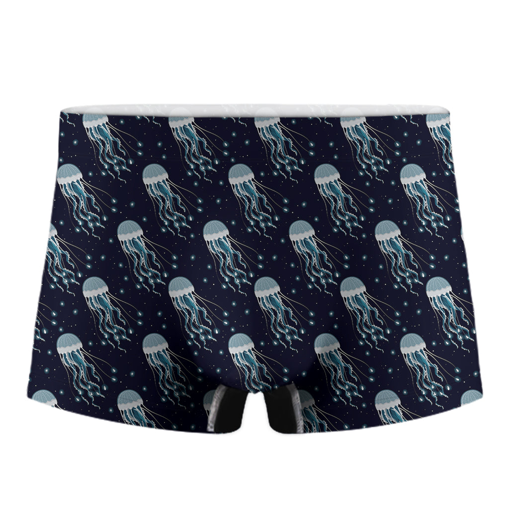 Glowing Jellyfish Pattern Print Men's Boxer Briefs