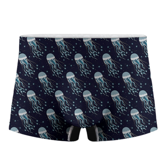 Glowing Jellyfish Pattern Print Men's Boxer Briefs
