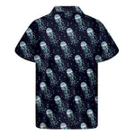 Glowing Jellyfish Pattern Print Men's Short Sleeve Shirt