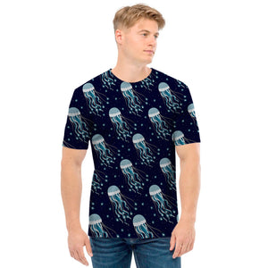 Glowing Jellyfish Pattern Print Men's T-Shirt