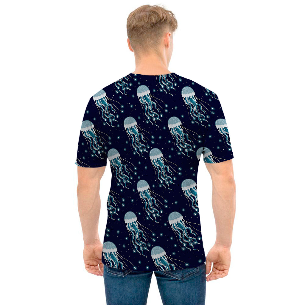 Glowing Jellyfish Pattern Print Men's T-Shirt