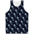 Glowing Jellyfish Pattern Print Men's Tank Top