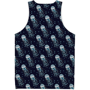 Glowing Jellyfish Pattern Print Men's Tank Top