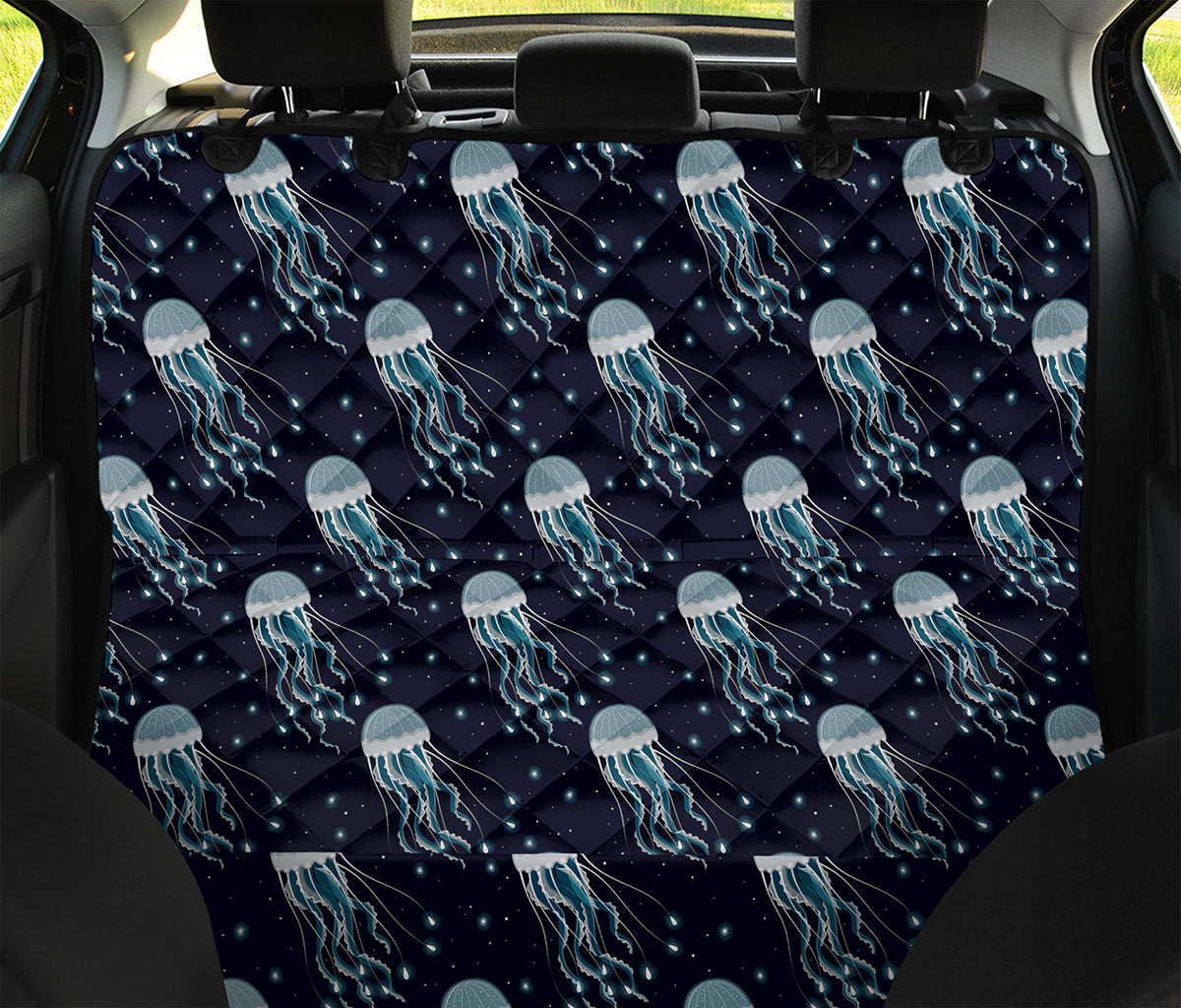 Glowing Jellyfish Pattern Print Pet Car Back Seat Cover