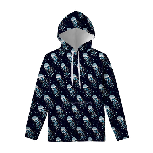 Glowing Jellyfish Pattern Print Pullover Hoodie