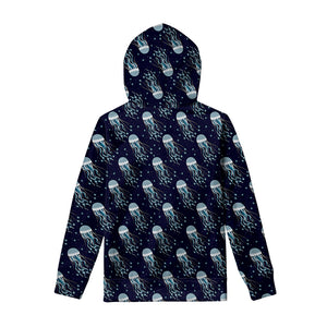 Glowing Jellyfish Pattern Print Pullover Hoodie