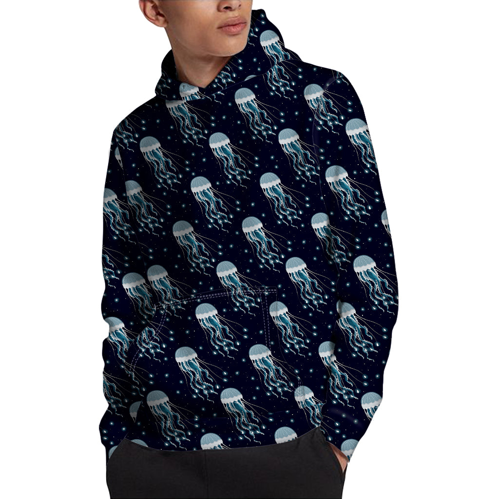 Glowing Jellyfish Pattern Print Pullover Hoodie