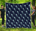 Glowing Jellyfish Pattern Print Quilt