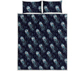 Glowing Jellyfish Pattern Print Quilt Bed Set