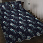 Glowing Jellyfish Pattern Print Quilt Bed Set