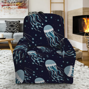 Glowing Jellyfish Pattern Print Recliner Slipcover