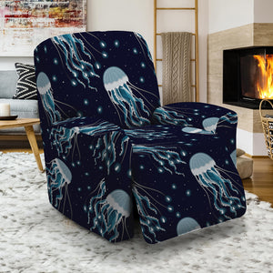 Glowing Jellyfish Pattern Print Recliner Slipcover