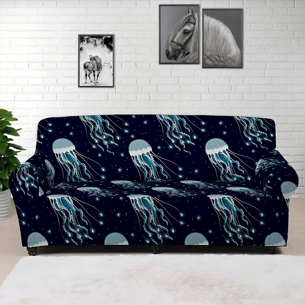 Glowing Jellyfish Pattern Print Sofa Cover