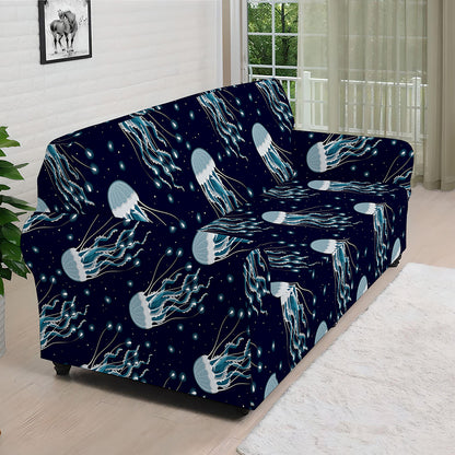 Glowing Jellyfish Pattern Print Sofa Cover