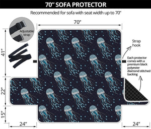 Glowing Jellyfish Pattern Print Sofa Protector