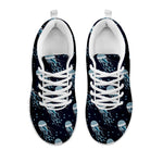 Glowing Jellyfish Pattern Print White Sneakers