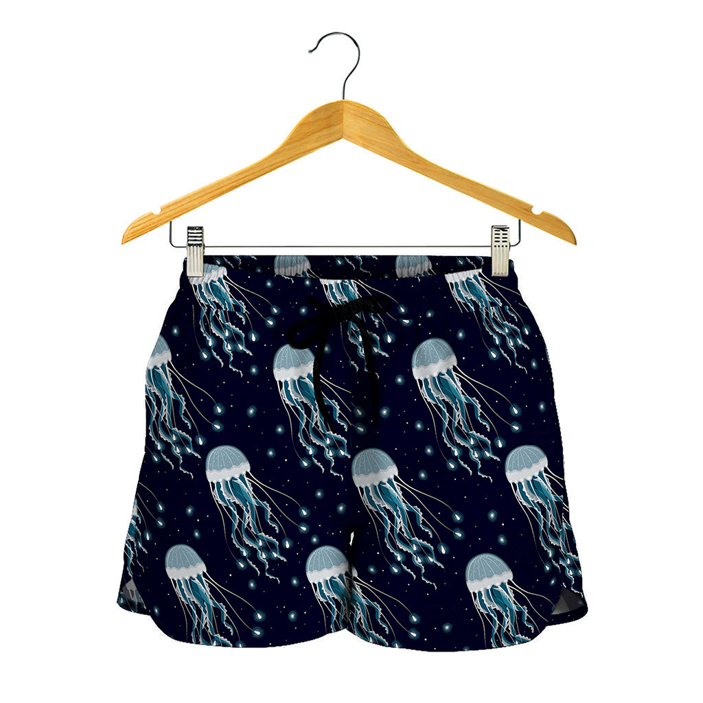 Glowing Jellyfish Pattern Print Women's Shorts