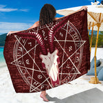 Goat Skull Pentagram Print Beach Sarong Wrap