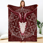 Goat Skull Pentagram Print Blanket