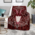 Goat Skull Pentagram Print Blanket