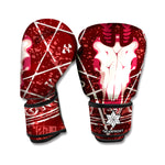 Goat Skull Pentagram Print Boxing Gloves