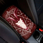 Goat Skull Pentagram Print Car Center Console Cover