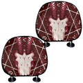 Goat Skull Pentagram Print Car Headrest Covers