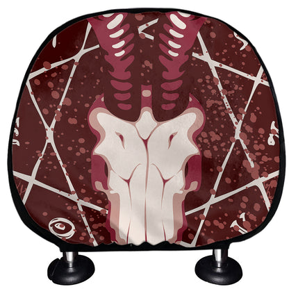 Goat Skull Pentagram Print Car Headrest Covers