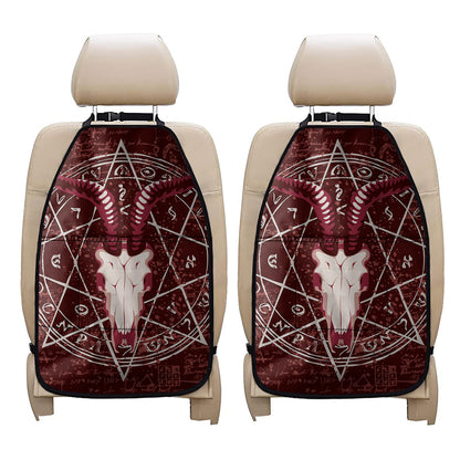 Goat Skull Pentagram Print Car Seat Organizers