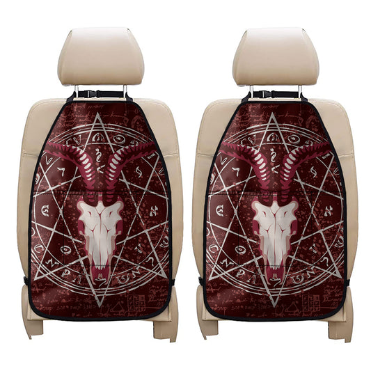 Goat Skull Pentagram Print Car Seat Organizers