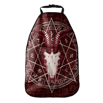 Goat Skull Pentagram Print Car Seat Organizers