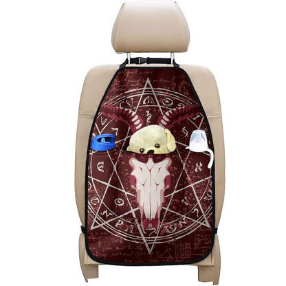 Goat Skull Pentagram Print Car Seat Organizers