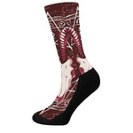 Goat Skull Pentagram Print Crew Socks