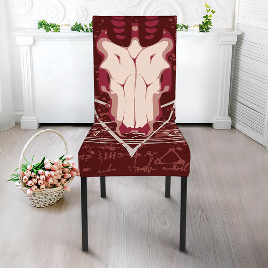 Goat Skull Pentagram Print Dining Chair Slipcover