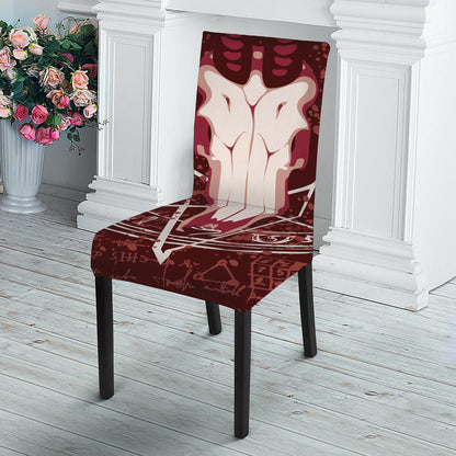 Goat Skull Pentagram Print Dining Chair Slipcover