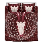 Goat Skull Pentagram Print Duvet Cover Bedding Set