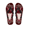 Goat Skull Pentagram Print Flip Flops