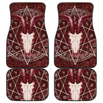 Goat Skull Pentagram Print Front and Back Car Floor Mats