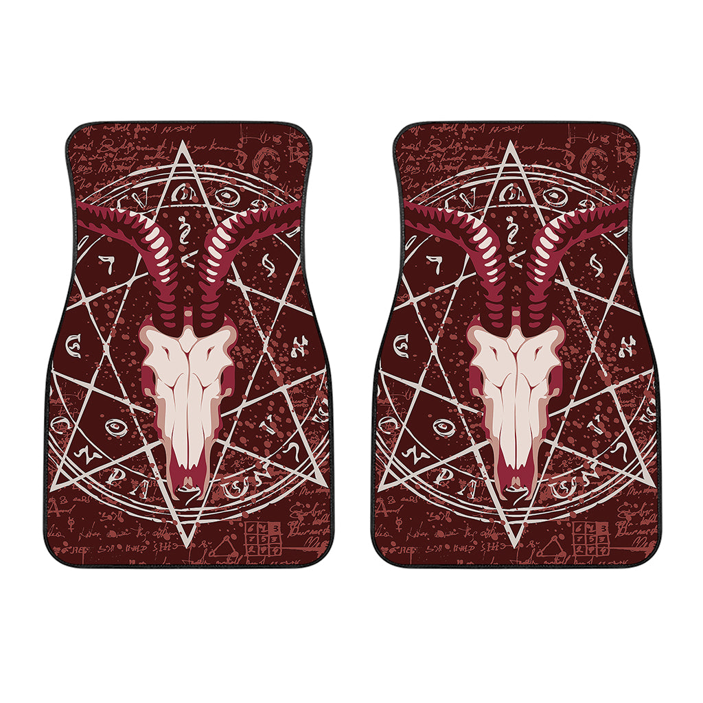 Goat Skull Pentagram Print Front Car Floor Mats