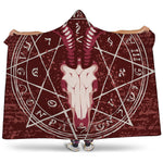 Goat Skull Pentagram Print Hooded Blanket