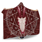 Goat Skull Pentagram Print Hooded Blanket