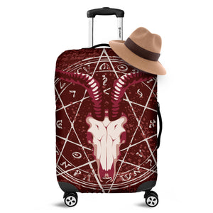 Goat Skull Pentagram Print Luggage Cover